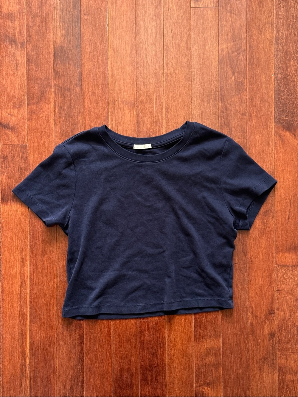 Navy Short Sleeve Cropped Tee